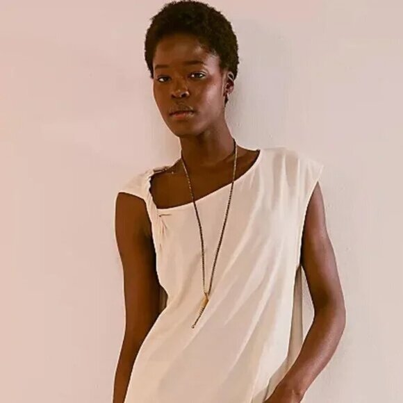 NWT Free People Drew Tee Twist Ivory Midi Dress - Picture 3 of 5